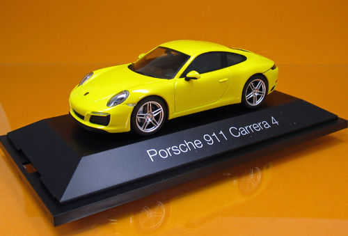 Porsche 911 Carrera 4 Coupé - racing gelb - Scale 1/43