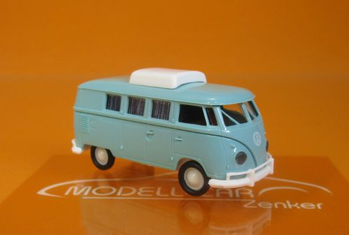 VW T1b Camper mit Hubdach (pastelltürkis)