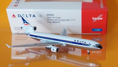 Herpa Wings 537070 Delta Air Lines McDonnell Douglas MD-11 N806DE 1:500