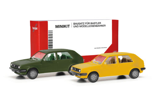 Minikit VW Golf II 4-türig olivgrün / ginstergelb 1:87