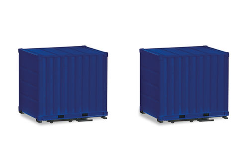 10-Fuß-Container mit Platte (2 Stück) THW-Blau 1:87