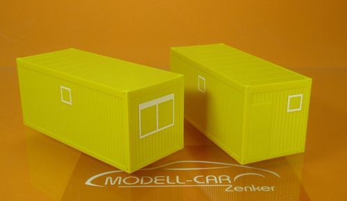Baucontainer, 2 Stück gelb 1:87