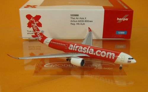 Herpa 533980 Thai Air Asia X Airbus A330-900neo - HS-XJA 1:500