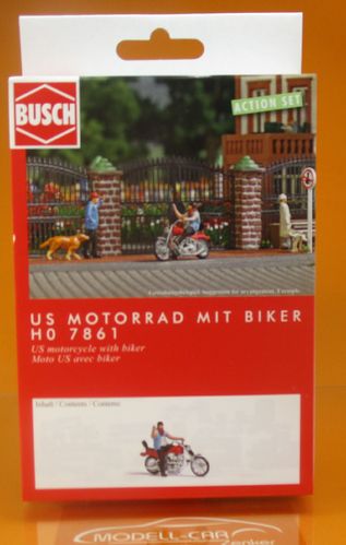 US Motorrad mit Biker 1:87