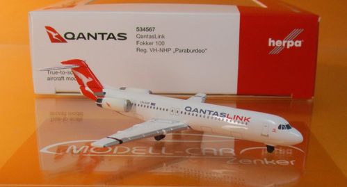 QantasLink Fokker 100 - VH-NHP "Paraburdoo" 1:500