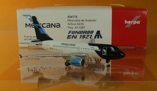 Mexicana de Aviacion Airbus A318 XA-UBT 1:500