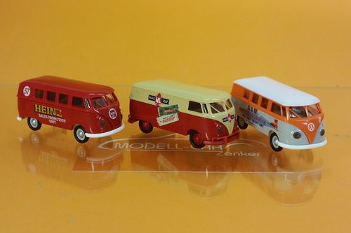 Set mit 3 VW-Bulli-Modellen Nordamerika 1960 1:87