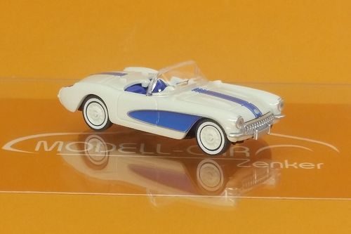 Chevrolet Corvette - perlweiß/himmelblau 1:87
