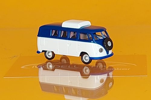 VW T1b Camper blau/weiss mit Hubdach Bj.1960 1:87