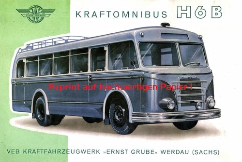 Nachdruck: Prospekt IFA H 6 B aus Werdau 1957