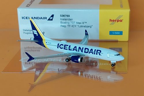 Herpa 536769 Icelandair Boeing 737 Max 8 - new colors 1:500