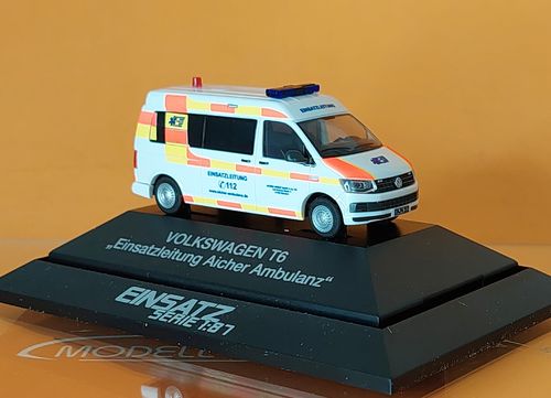 Volkswagen T6 Einsatzleitung Aicher Ambulanz 1:87