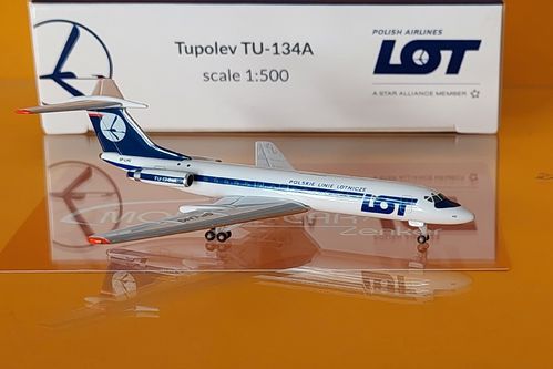 Herpa 537025 LOT Polish Airlines Tupolev TU-134A - SP-LHG 1:500