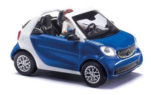 Smart Fortwo Cabrio 2015 mit Figuren blau / weiß 1:87