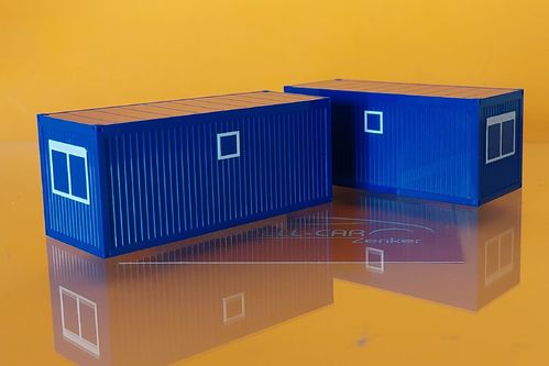 Baucontainer enzianblau 2 Stück 1:87