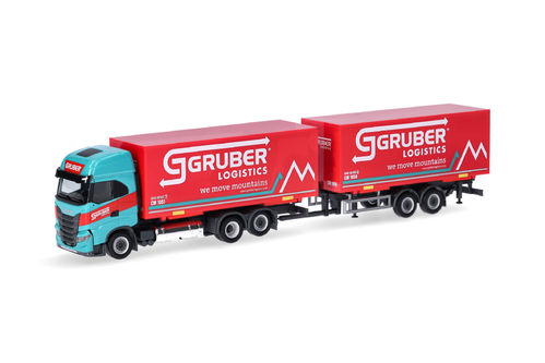 Iveco S-Way Active Space LNG Wechselkoffer-Tandem- HZ Gruber 1:87