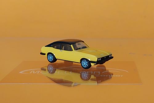 Ford Capri II mit Vinyldach daytonagelb 1:87
