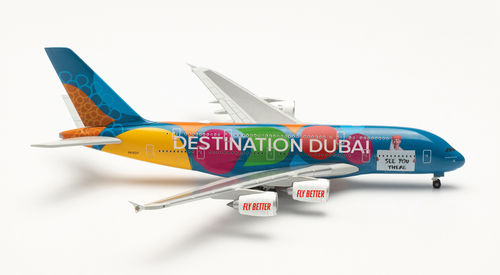 Herpa 536905 Emirates Airbus A380 "Destination Dubai"– A6-EOT 1:500