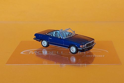 Mercedes-Benz SL (R107) offen dunkelblau met. 1985 1:87