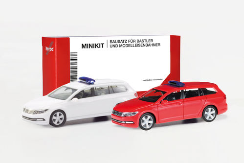 Minikit 2 x VW Passat Variant Warnbalken rot & weiß 1:87