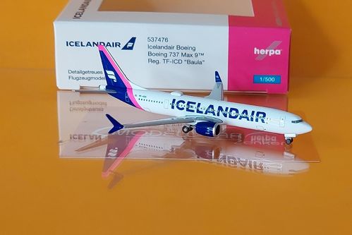 Herpa Wings 537476 Icelandair Boeing 737 Max 9 TF-ICD 1:500