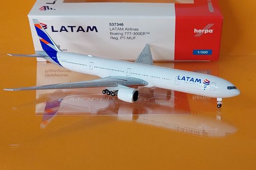 Herpa 537346 LATAM Airlines Brasil Boeing 777-300ER – PT-MUF 1:500