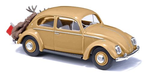 VW Käfer Ovalfenster beige mit Hirsch 1:87