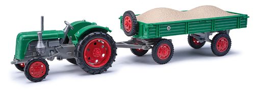Traktor Famulus Anhänger & Kiesladung grün 1:87