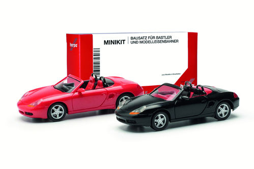 Minikit Porsche Boxster S (2 Stück) rot & schwarz 1:87
