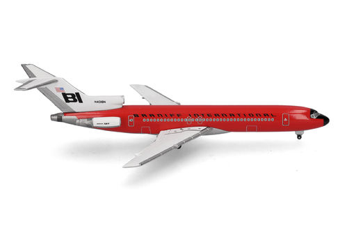 Herpa 537551 Braniff International Boeing 727-200 Solid Red N401BN