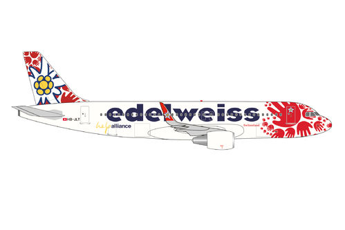Herpa 537650 Edelweiss Air Airbus A320 "help alliance" HB-JLT 1:500